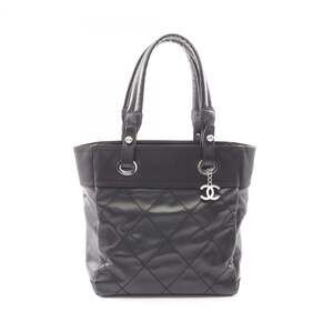 CHANEL Black Leather Tote Bag